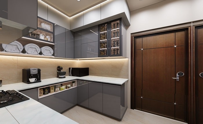 L shape kitchen design